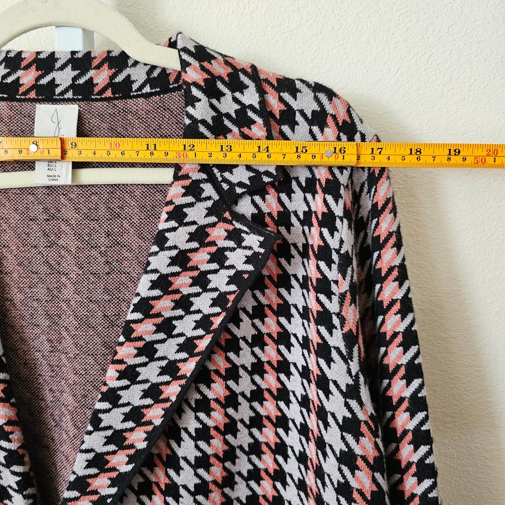 JOIE Women's Double Breasted Houndstooth Multicolored Button Blazer Sz L - Picture 11 of 13